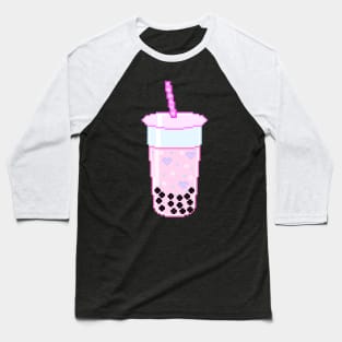 Pixel Boba Tea Baseball T-Shirt